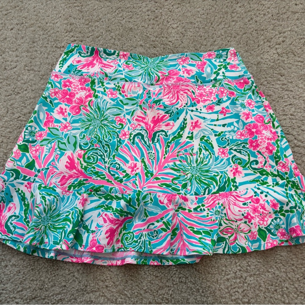NWT Lilly Pulitzer Luxletic Zadora High Rise Skort M Amalfi Blue Leaf It Wild - Picture 3 of 7